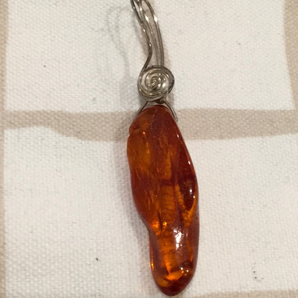 Baltic Amber, Sterling Wire Wrapped - Picture 2 of 6